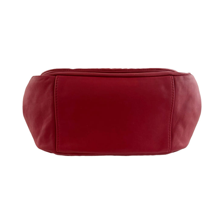 Chanel - CC Crimson Red Luxe Ligne Accordian Flap Bag