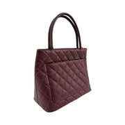Chanel - CC Burgundy Quilted Caviar Medallion Tote