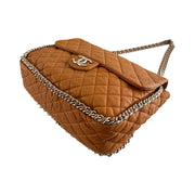 Chanel - CC Dark Beige Washed Maxi Chain Around Bag
