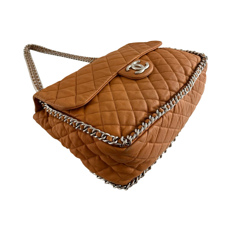 Chanel - CC Dark Beige Washed Maxi Chain Around Bag