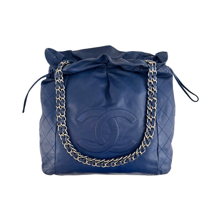 Chanel - CC Dark Blue Caviar 31 Timeless Drawstring Tote