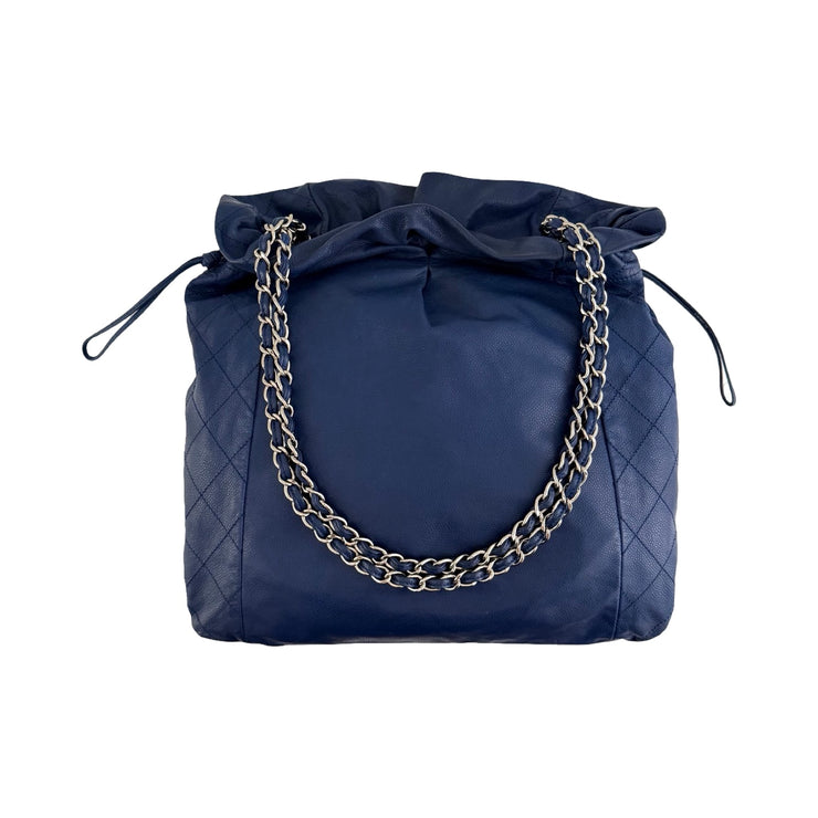 Chanel - CC Dark Blue Caviar 31 Timeless Drawstring Tote