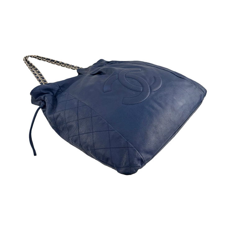 Chanel - CC Dark Blue Caviar 31 Timeless Drawstring Tote