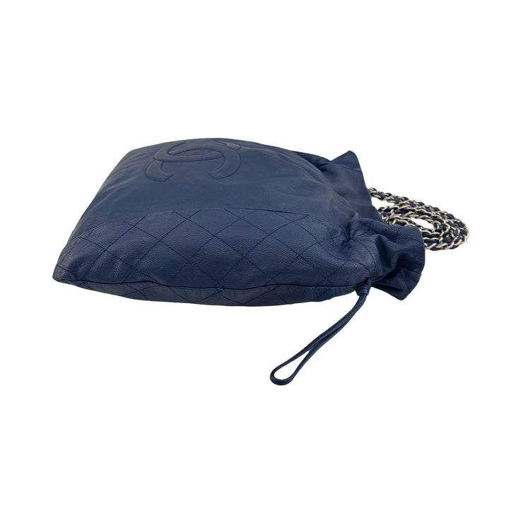 Chanel - CC Dark Blue Caviar 31 Timeless Drawstring Tote
