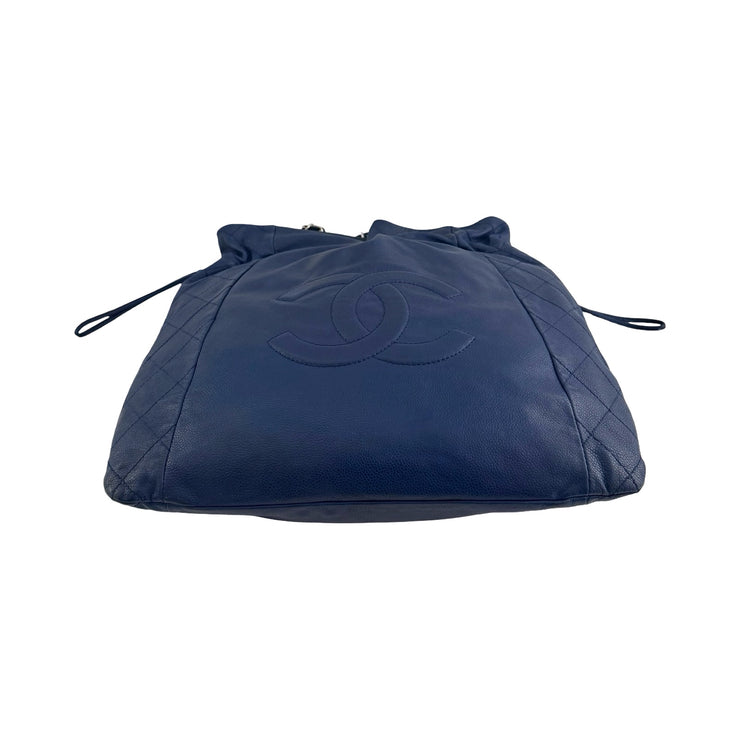 Chanel - CC Dark Blue Caviar 31 Timeless Drawstring Tote