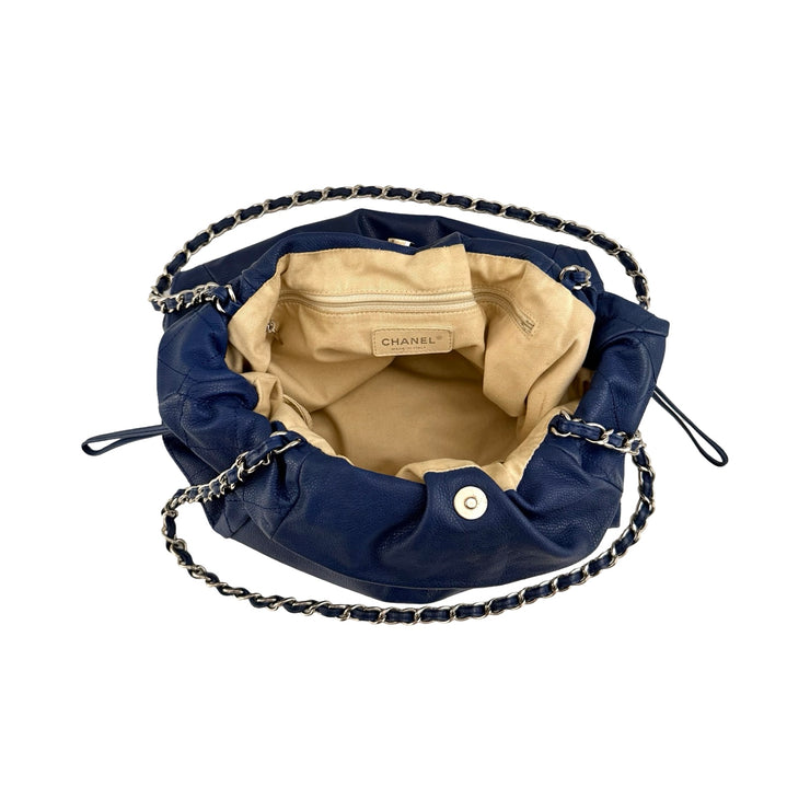 Chanel - CC Dark Blue Caviar 31 Timeless Drawstring Tote