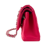 Chanel - CC Fuchsia Matte Pink Quilted Caviar Jumbo Double Flap