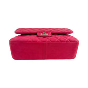 Chanel - CC Fuchsia Matte Pink Quilted Caviar Jumbo Double Flap