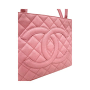 Chanel - CC Pink Quilted Caviar Medallion Tote