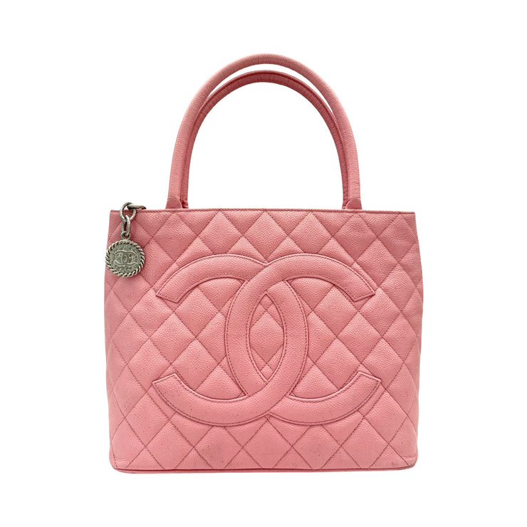 Chanel - CC Pink Quilted Caviar Medallion Tote
