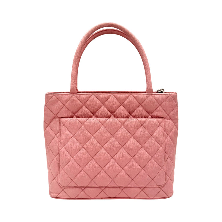 Chanel - CC Pink Quilted Caviar Medallion Tote