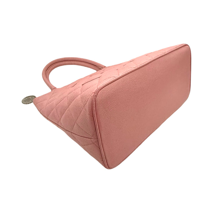 Chanel - CC Pink Quilted Caviar Medallion Tote