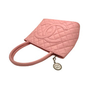 Chanel - CC Pink Quilted Caviar Medallion Tote