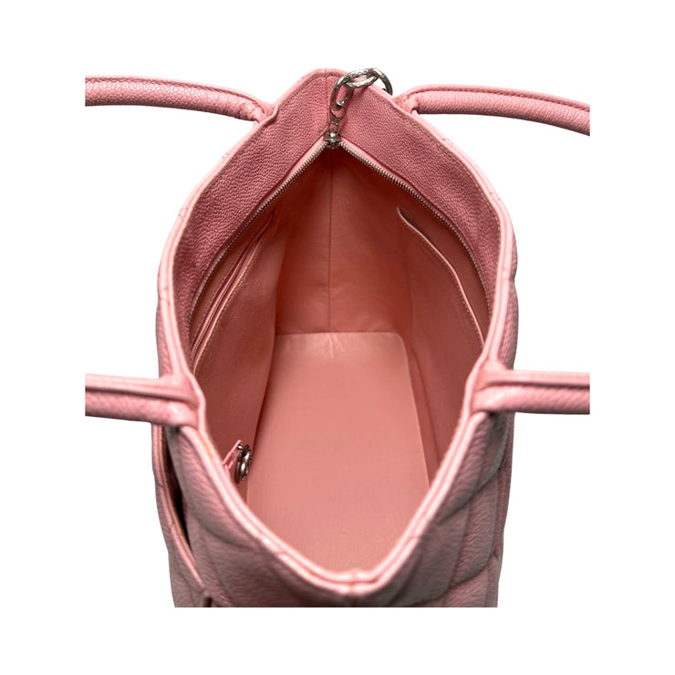 Chanel - CC Pink Quilted Caviar Medallion Tote