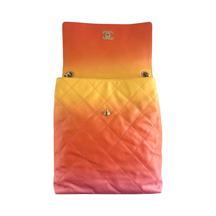 Chanel - CC Pink Yellow Orange Gradient Large Hobo Bag