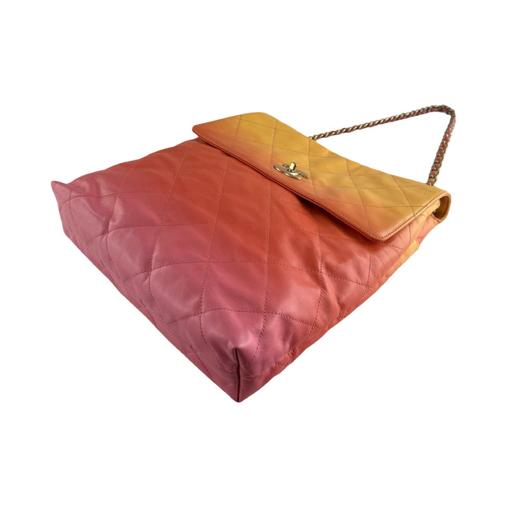 Chanel - CC Pink Yellow Orange Gradient Large Hobo Bag