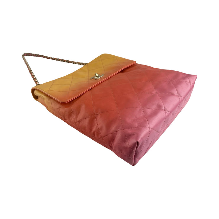 Chanel - CC Pink Yellow Orange Gradient Large Hobo Bag
