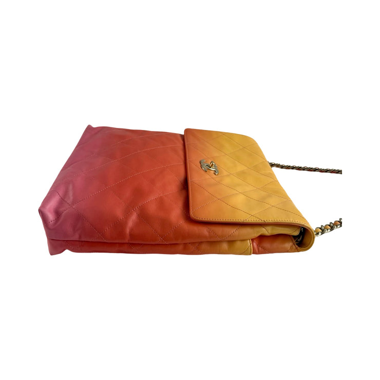Chanel - CC Pink Yellow Orange Gradient Large Hobo Bag