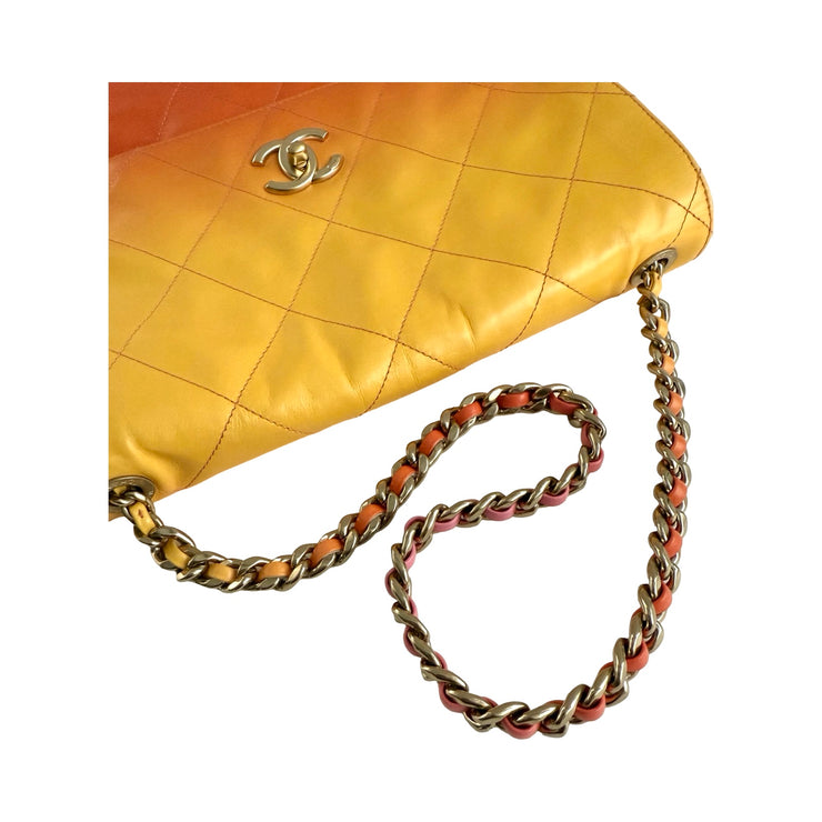 Chanel - CC Pink Yellow Orange Gradient Large Hobo Bag