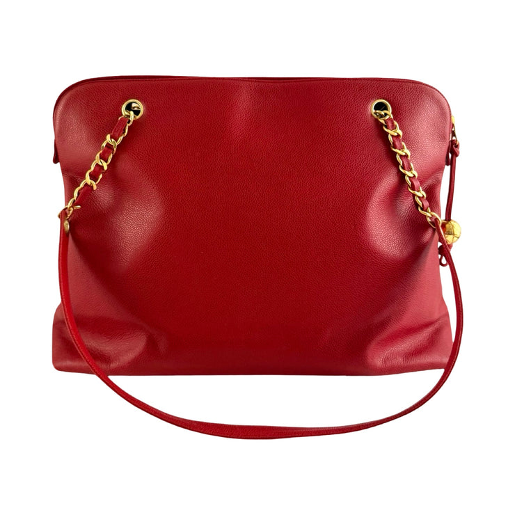 Chanel - CC Red Caviar Coco Ball Large Tote