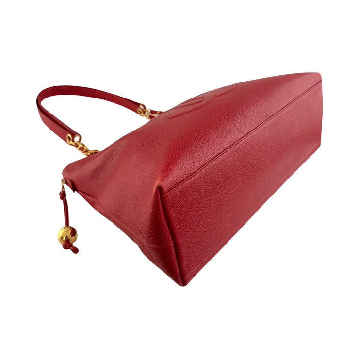 Chanel - CC Red Caviar Coco Ball Large Tote