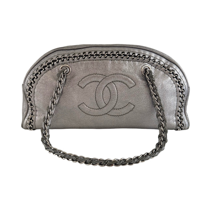 Chanel - CC Silver Luxe Ligne Bowler Bag