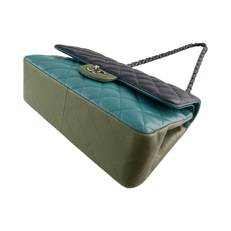 Chanel - CC Tricolor Quilted Lambskin Jumbo Double Flap