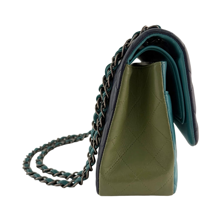 Chanel - CC Tricolor Quilted Lambskin Jumbo Double Flap