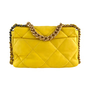 Chanel - CC Yellow Quilted 19 Large Flap Bag