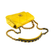 Chanel - CC Yellow Quilted 19 Large Flap Bag