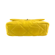 Chanel - CC Yellow Quilted 19 Large Flap Bag