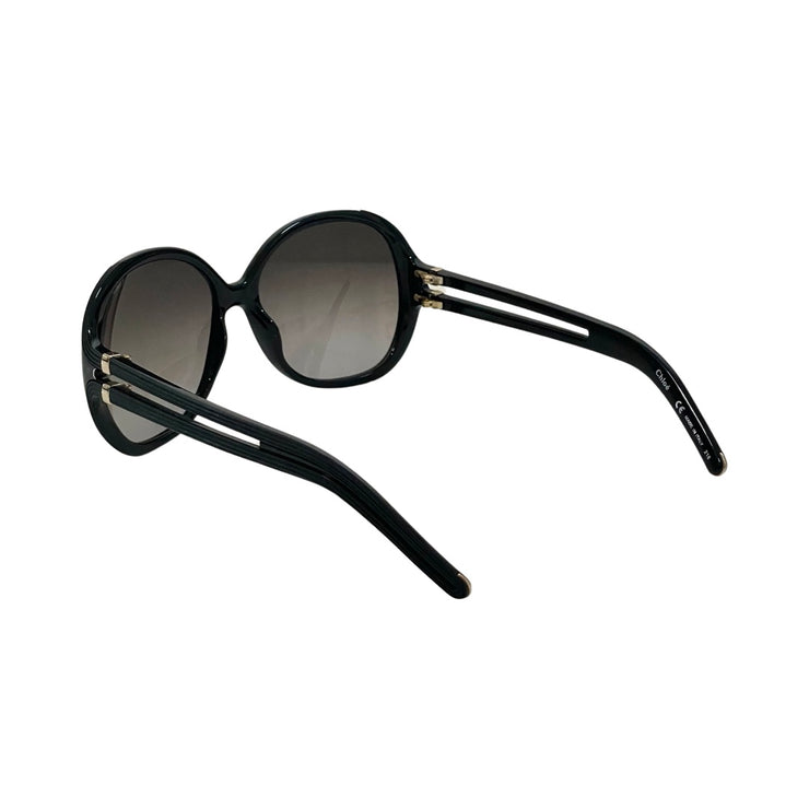 Chloe - Black & Grey Oversized Dual Arm Sunglasses