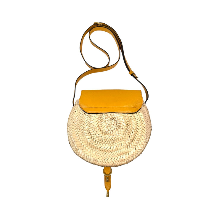 Chloe - Yellow Marcie Raffia Saddle Bag
