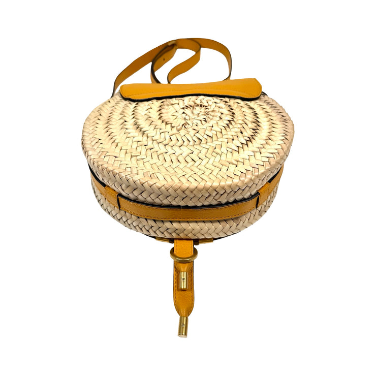 Chloe - Yellow Marcie Raffia Saddle Bag