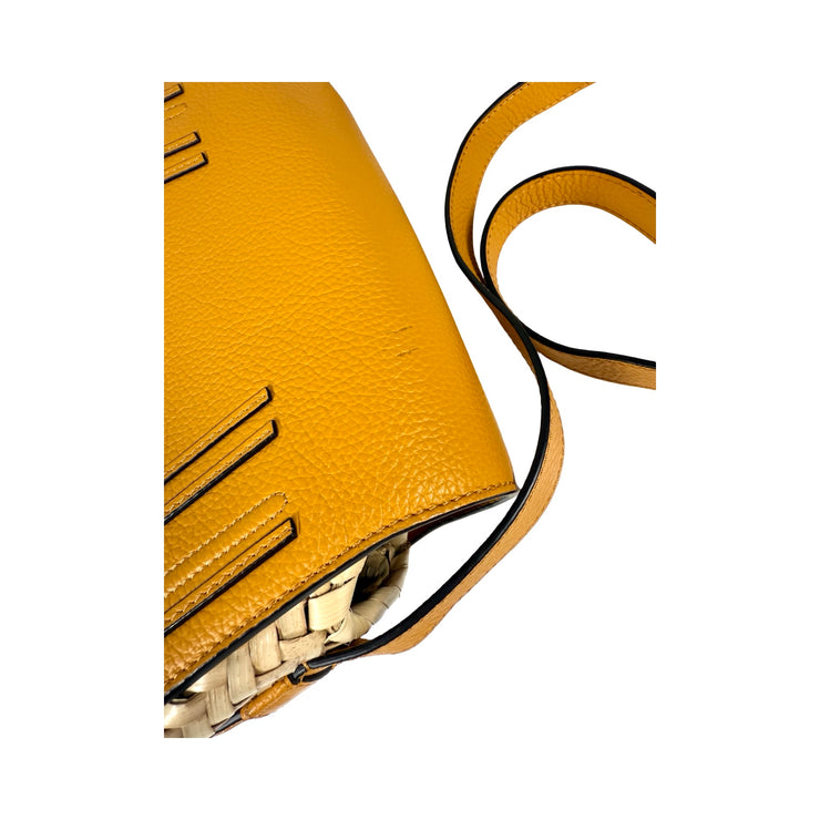 Chloe - Yellow Marcie Raffia Saddle Bag