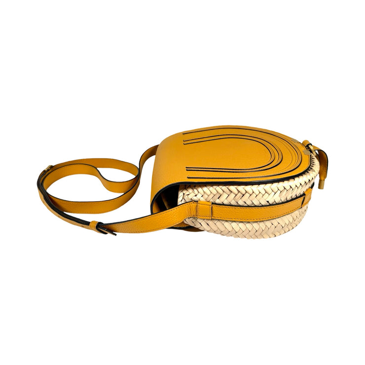 Chloe - Yellow Marcie Raffia Saddle Bag
