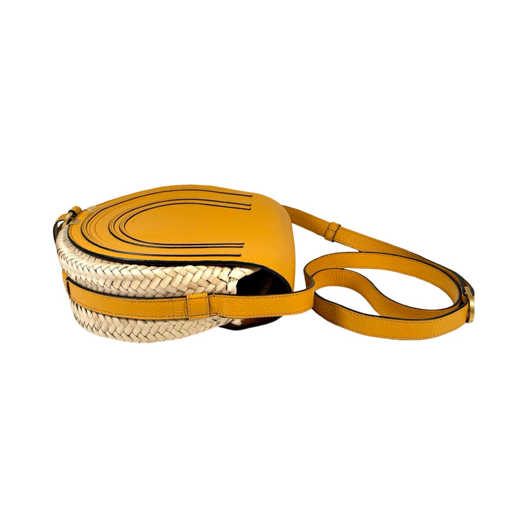 Chloe - Yellow Marcie Raffia Saddle Bag
