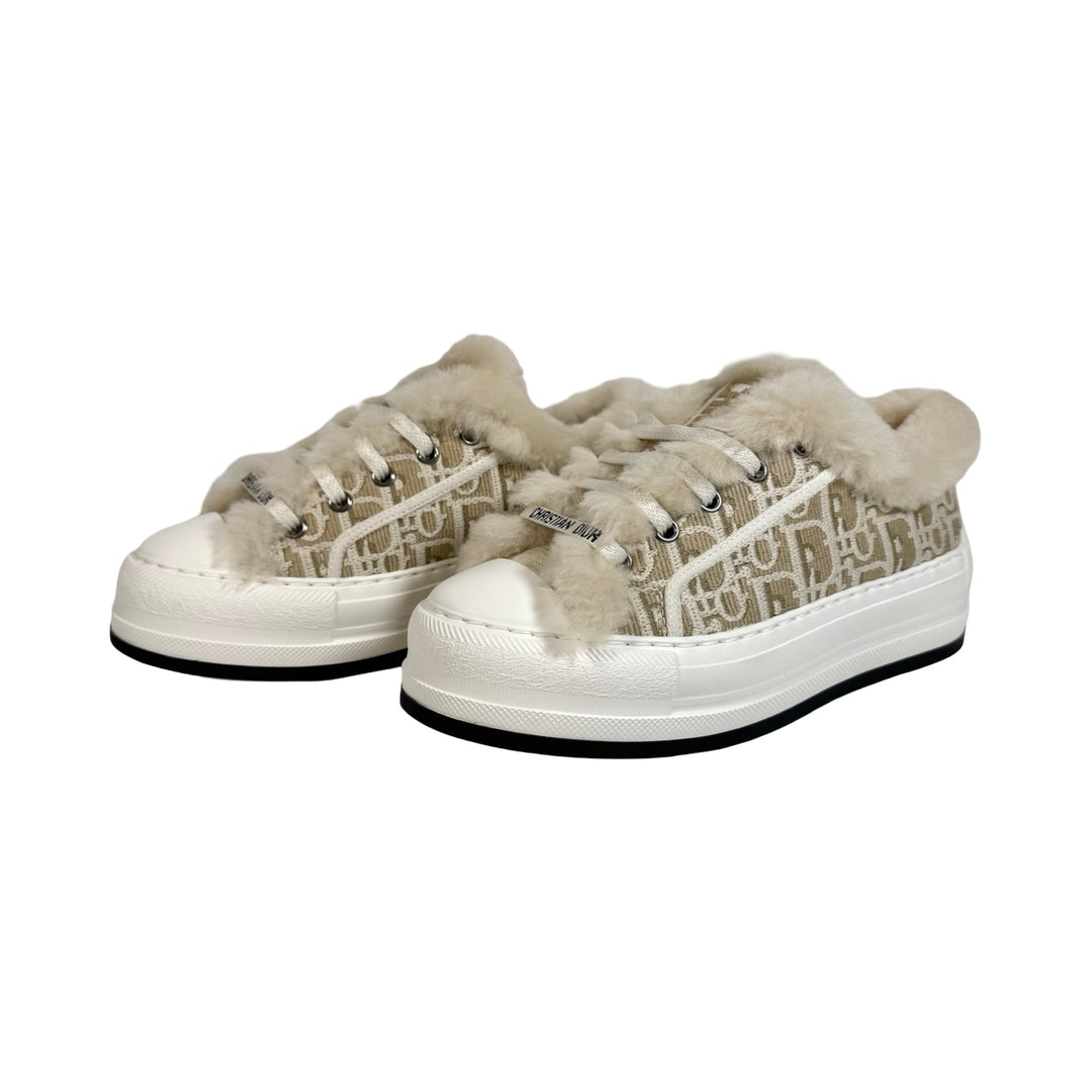 Christian Dior Walk’n’Dior オブリーク ベージュ 36 Christain Dior Walk'n'Dior Oblique Beige Shearling Sneaker 36 – FOMO