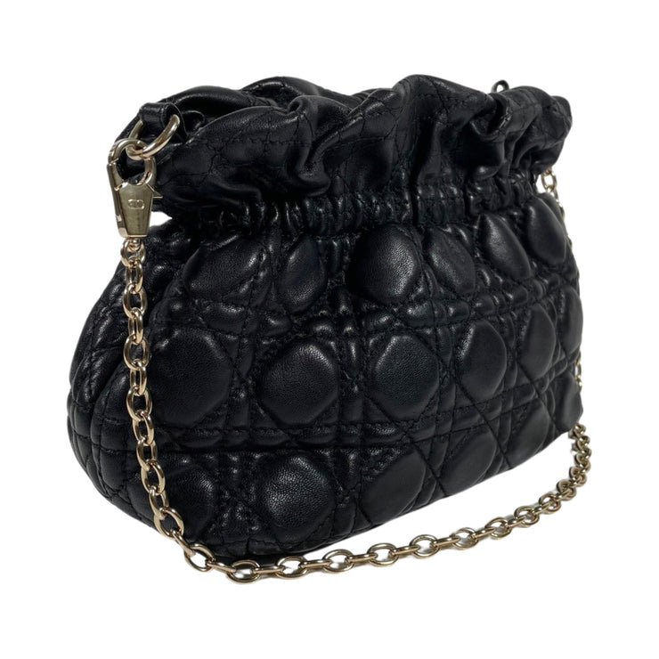 Christian Dior - Black Cannage Lambskin Chain Shoulder Bag