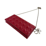 Christian Dior - Lady Dior Red Patent Leather Cannage Chain Pouch