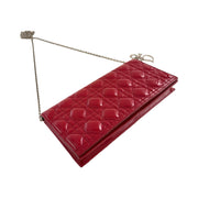 Christian Dior - Lady Dior Red Patent Leather Cannage Chain Pouch