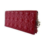 Christian Dior - Lady Dior Red Patent Leather Cannage Chain Pouch
