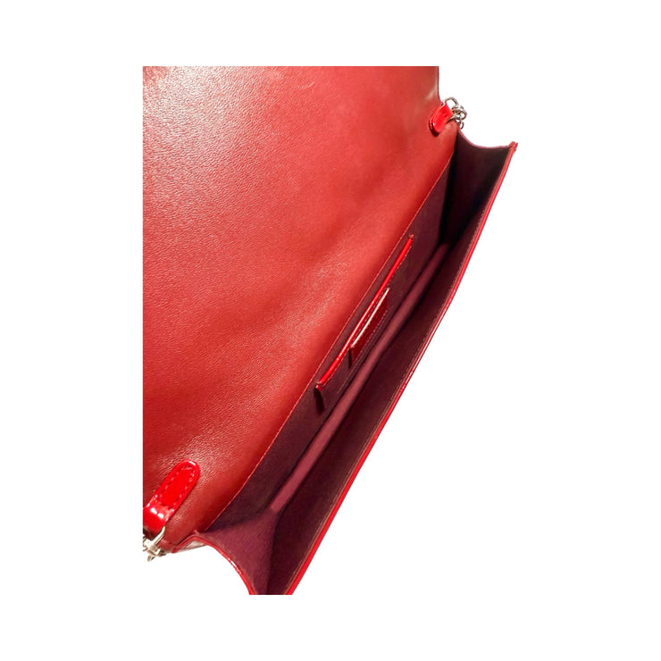 Christian Dior - Lady Dior Red Patent Leather Cannage Chain Pouch