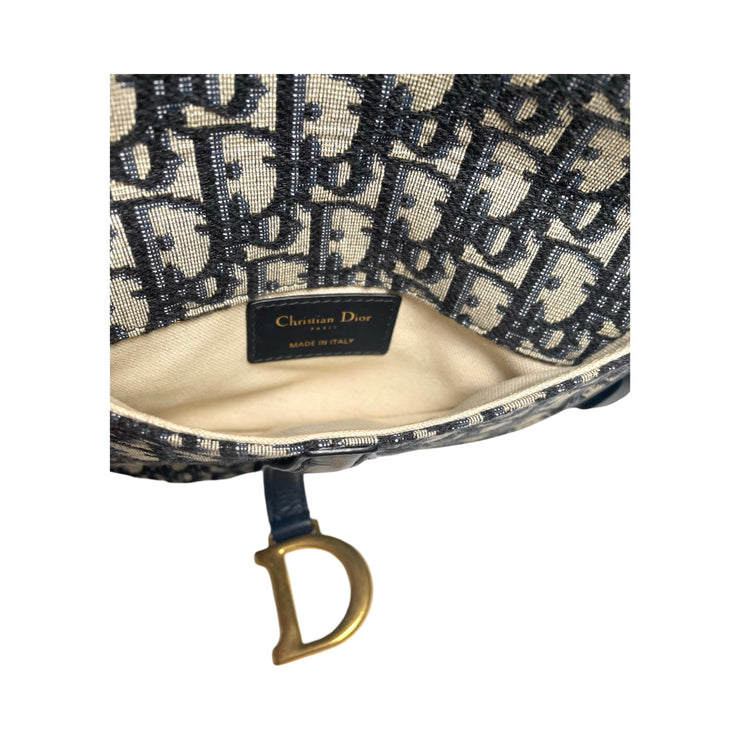 Christian Dior - Blue Oblique Jacquard Saddle Waist Pouch Belt Bag