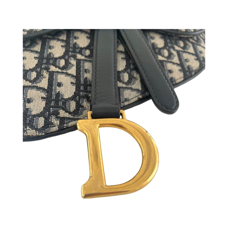 Christian Dior - Blue Oblique Jacquard Saddle Waist Pouch Belt Bag