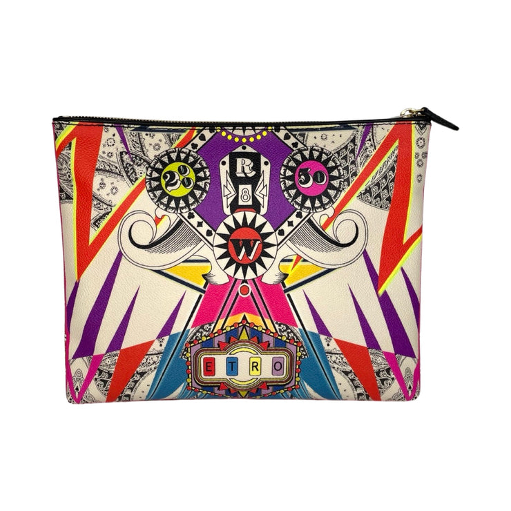 ETRO - Psychedelic Multicolor Coated Canvas Zip Clutch