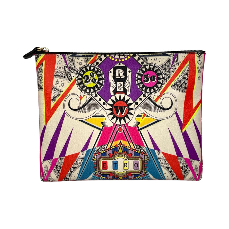 ETRO - Psychedelic Multicolor Coated Canvas Zip Clutch