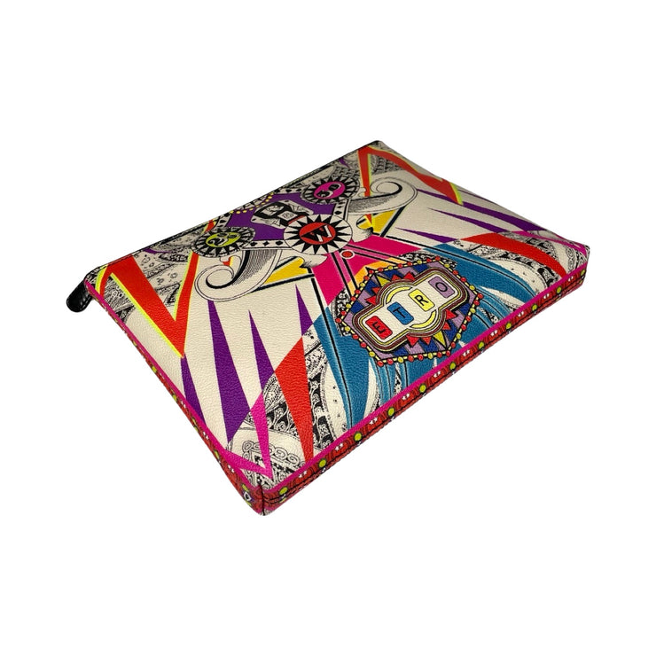 ETRO - Psychedelic Multicolor Coated Canvas Zip Clutch