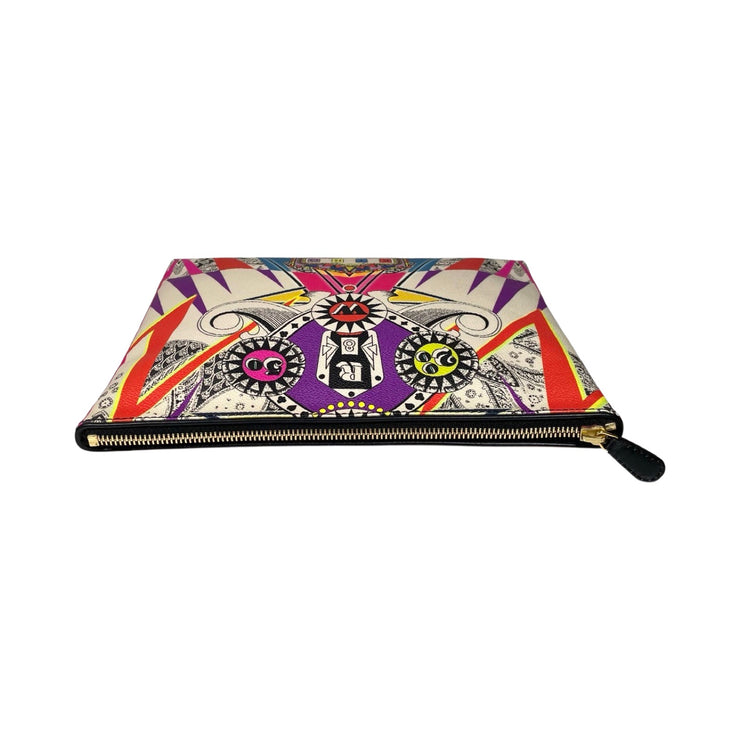 ETRO - Psychedelic Multicolor Coated Canvas Zip Clutch