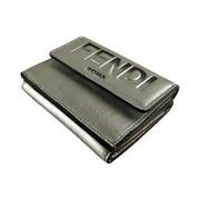 Fendi - Embossed Metallic Silver Trifold Wallet